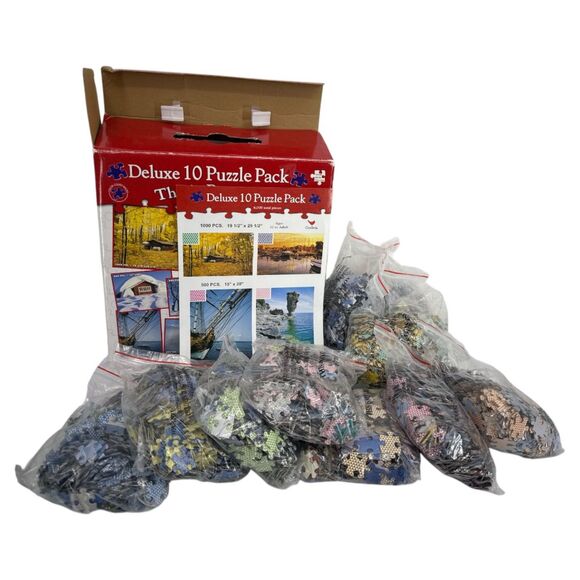 Deluxe 10 jigsaw Puzzle Pack New Landscape Nature 6000 total pieces - Picture 3 of 6